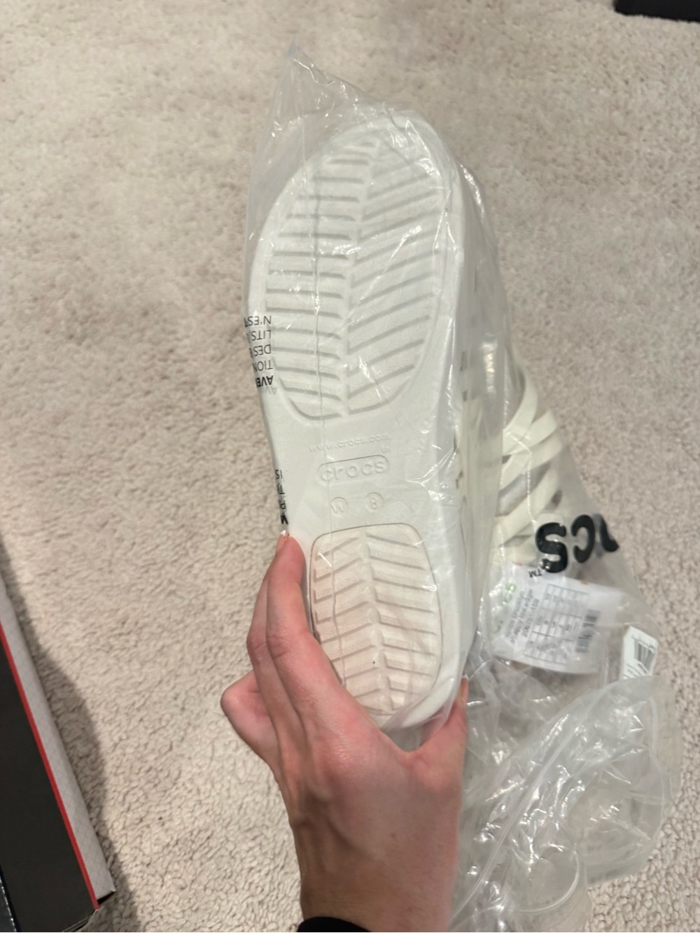 Crocs White Strappy Sandals - Neutral White - Picture 2 of 2